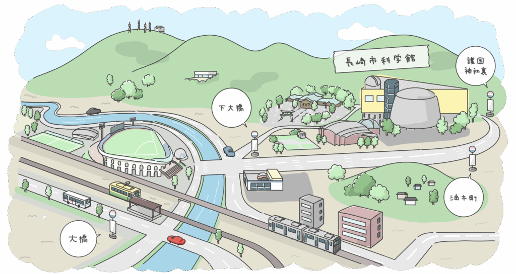 長崎市科学館の周辺マップ